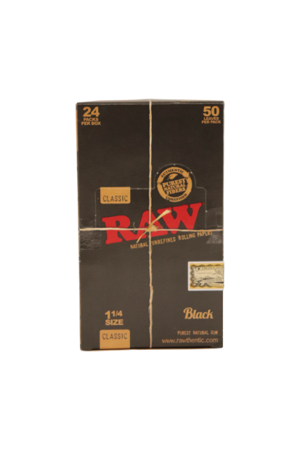Raw Rolling Paper - Black 1 1/4 Size (24's)