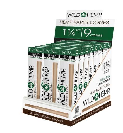 Wild Hemp - Ultra Thin Hemp Paper Cone 1 1/4 (9x24)