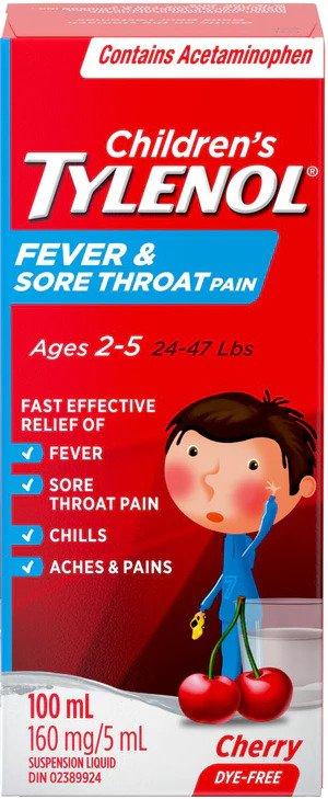 Tylenol - Children's Fever & Sore Throat Cherry 100mL