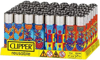 Clipper Lighter - Large Printed Hipster Pineapple (48)