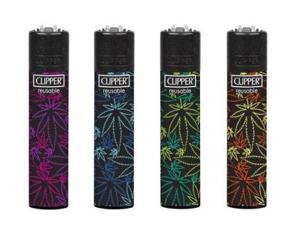 Clipper - Lighter Large Printed Cannabis Fluo Classic (48)