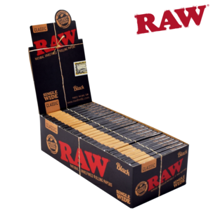 Raw Rolling Paper - Black Single Wide (25)