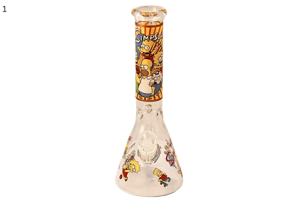 Glass Bong - 10" Yellow Cartoon ABC0036
