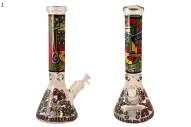 Glass Bong - 13.5" Cubism Painting ABC0016