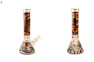 Glass Bong - 13.5" Cubism Painting ABC0016