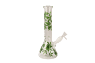 Glass Bong - 10" Green Leaf AS002