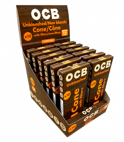 OCB Virgin Unbleached Cones - 1 1/4 (12X10)