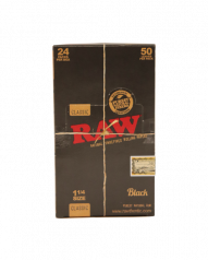 Raw Rolling Paper - Black 1 1/4 Size
