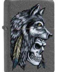 Zippo Wolf Skull Feather Design (29863)